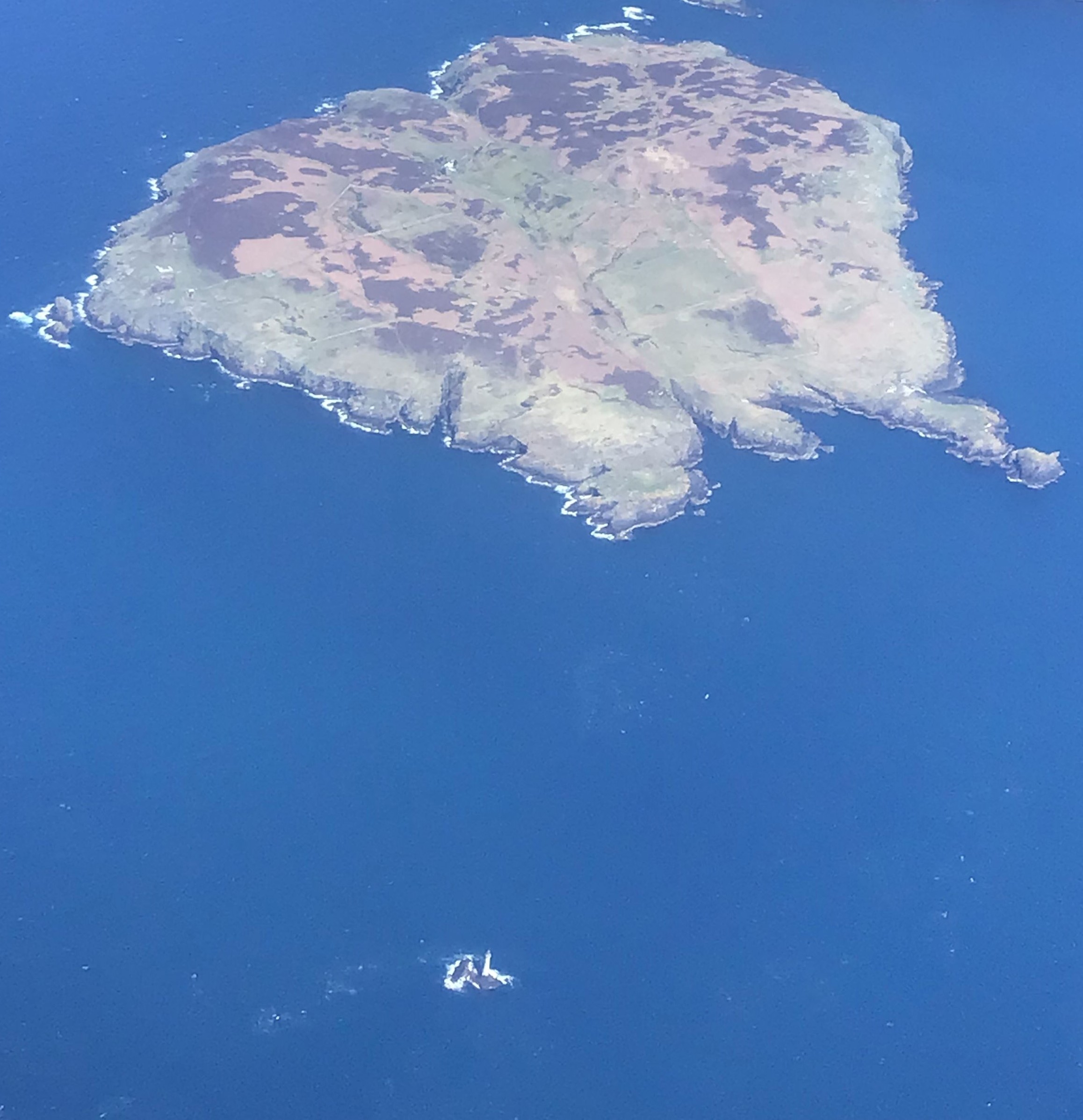 The Calf of Man and Chicken Rock seen from the air